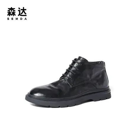 森达奥莱通勤时装靴男2023冬季商场同款正装舒适短皮靴1LE01DD3图片