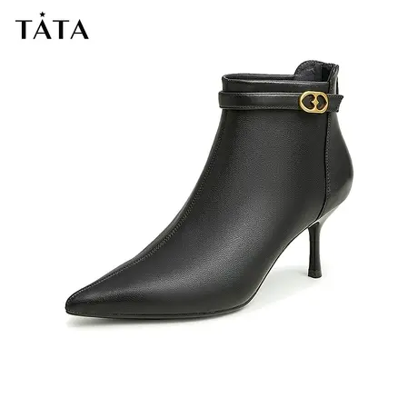 Tata/他她2023冬商场同款时尚通勤尖头细跟时装女靴新款7DDN6DD2商品大图