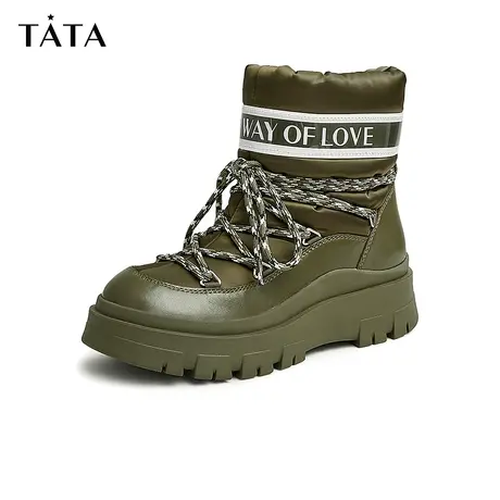 Tata/他她2022冬商场奥莱时尚潮流百搭撞色时装靴新款7WG40DD2图片